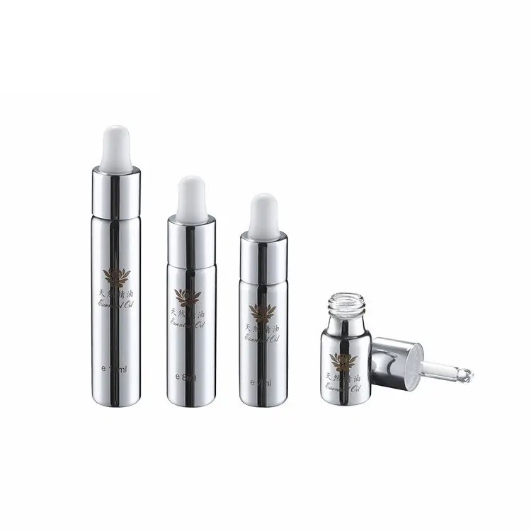 20ml Lege duidelijke cosmetische facial essentiële olie verpakking zilver oogcrème serum lotion fles dropper