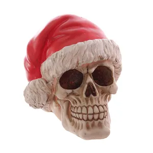 Natale Cappello da Babbo natale In Resina Del Cranio Ornamento