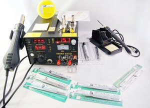 <span class=keywords><strong>Station</strong></span> de réparation à air chaud SAIKE 909D <span class=keywords><strong>Station</strong></span> de soudage/Machine à souder 3 en 1 Fer à souder + <span class=keywords><strong>Pistolet</strong></span> à air + Alimentation - Product Image 4