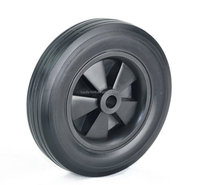 Usine directe 6X1.5 Nylon solide pneu unique roue 1.5 noyau en plastique tondeuse roue en caoutchouc pour le jardinage et l'usage domestique