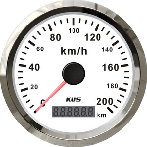 KUS <span class=keywords><strong>GPS</strong></span> <span class=keywords><strong>Compteur</strong></span> De Vitesse D'odomètre Jauge Mètre 200 KM/H Pour Voiture <span class=keywords><strong>Moto</strong></span> Camions 3 3/8 "12 V 24 V Avec rétro-éclairage - Product Image 1