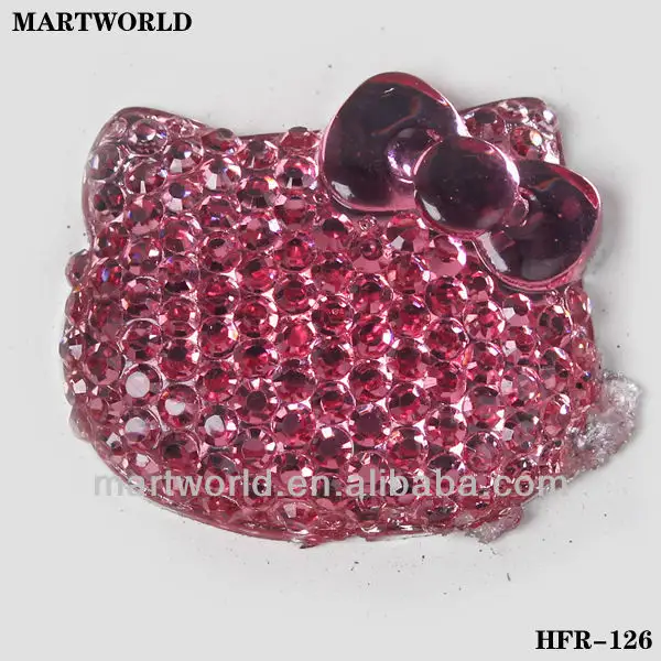 مرحبا كيتي راتنج أنيق حجر الراين (HFR-126) ، خياطة اللون الأحمر الملابس الأحجار الكريمة
