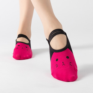 Bonypony – chaussettes de Yoga colorées pour femmes, motif de <span class=keywords><strong>chat</strong></span> mignon, à la mode, motif de dessin animé, Bandage de haute qualité, Pilates, chaussettes de Ballet - Product Image 2