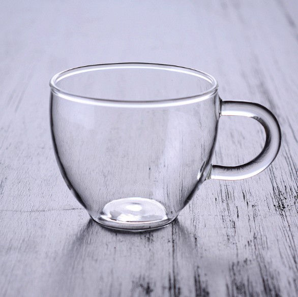 Glass Cup And Saucer Set With Custom Design Glass Cup Set For Tea Coffee Borosilicate Glass Mug