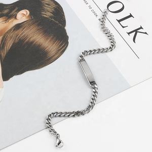 OUMI-pulsera de <span class=keywords><strong>plata</strong></span> con palabras inspiradas para <span class=keywords><strong>hombre</strong></span> y mujer, brazalete de acero inoxidable, estilo Punk, con cadena de eslabones, chapado en PVD - Product Image 5