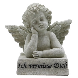 Kanatları uyku cupid <span class=keywords><strong>cherub</strong></span> heykelcik minyatür mezar mezarlığı melek heykeli - Product Image 1