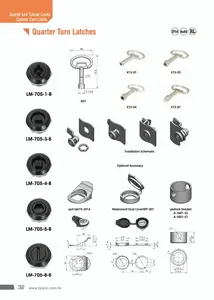 Panel Board Lock LM-705-3B Switchboard Control Board Zinc Alloy Black Industrial Cabinet Quarter Turn Panel Triangle Cam Latch Lock