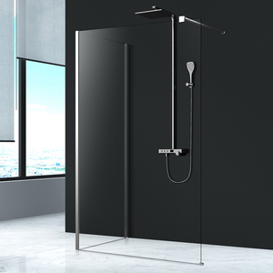 Australia Standard <strong>Black</strong> Walk in Glass Bath <strong>Shower</strong> <strong>Screen</strong> - Product Image 3