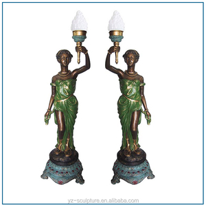 Ourdoor jardín decoración bronce fundido la lámpara señora estatua para la decoración del hogar - Product Image 1