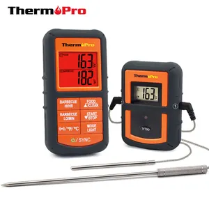 ThermoPro TP08C Termometer BBQ Nirkabel, Termometer Digital untuk Daging Sapi, Kopi, Suhu Susu dengan Remote Backlit