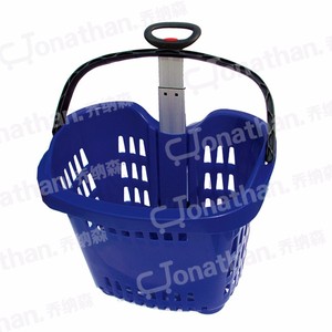 SJB-YM-2 Superior rollo de mango de plástico de supermercado cesta de <span class=keywords><strong>la</strong></span> compra - Product Image 3