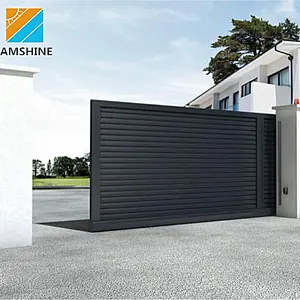 <span class=keywords><strong>Portail</strong></span> motorisé en aluminium à lattes décoratives - Product Image 1