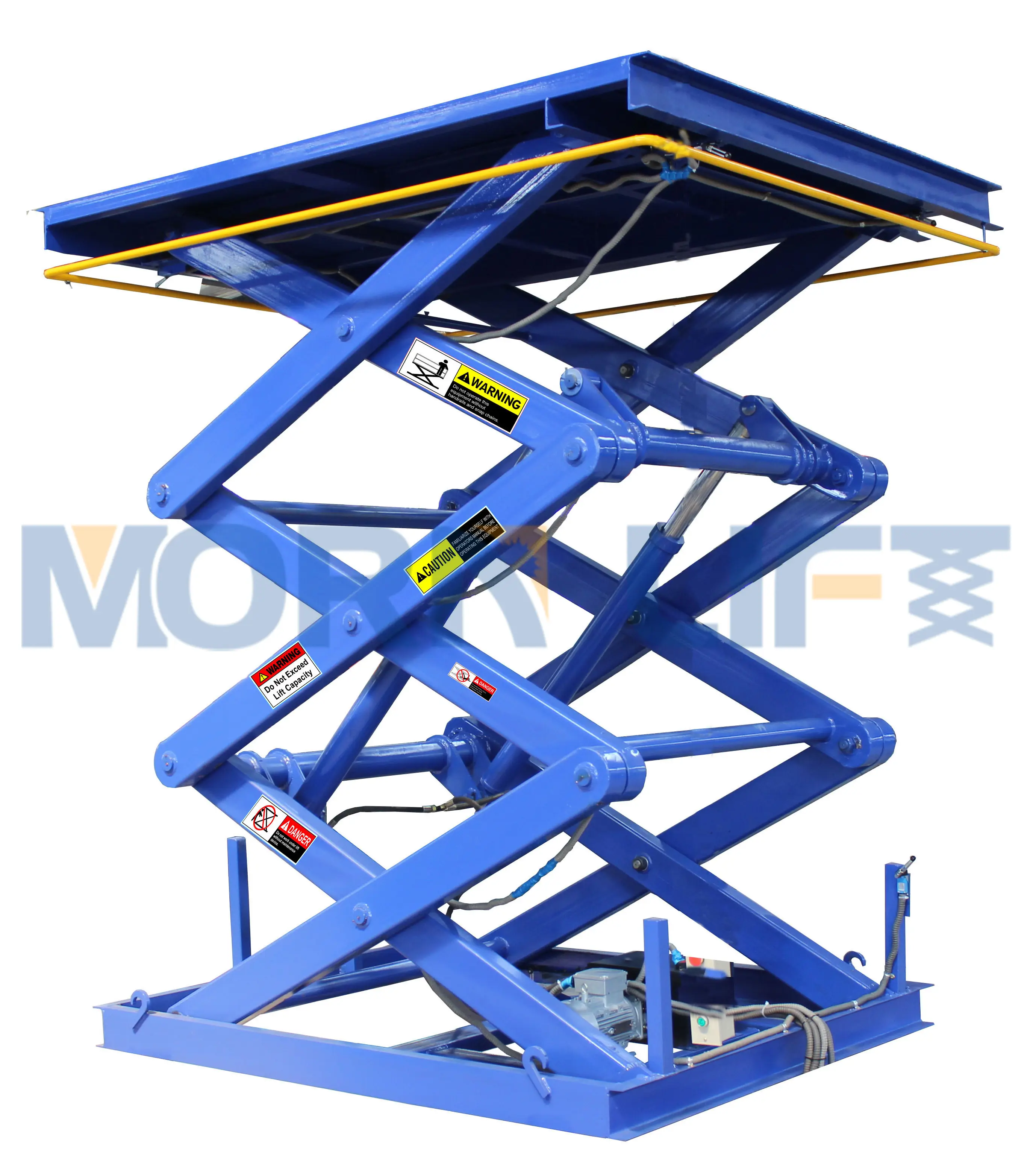 MORN 1000kg-5000kg loading dock cargo lift warehouse scissor dock lift hydraulic scissor cargo elevator with CE ISO