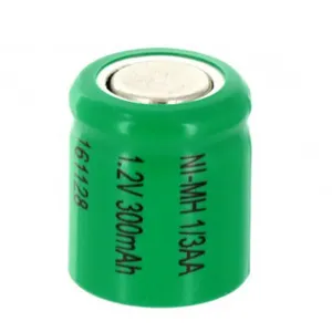 1/3AA 크기 충전식 배터리 300mAh NiMH 1.2V 플랫 탑 셀