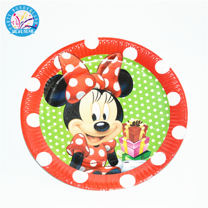 Mickey et <span class=keywords><strong>minnie</strong></span> enfants joyeux <span class=keywords><strong>anniversaire</strong></span> fête fournitures de fête de bande dessinée fournisseurs de Porcelaine de décoration de mariage papier plaque - Product Image 1