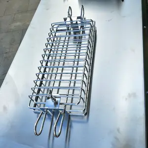 Factory Wholesale Non Stick Stainless Steel <strong>Basket</strong> Bbq Rotisserie <strong>Basket</strong> Fish <strong>Grill</strong> <strong>Basket</strong> - Product Image 1