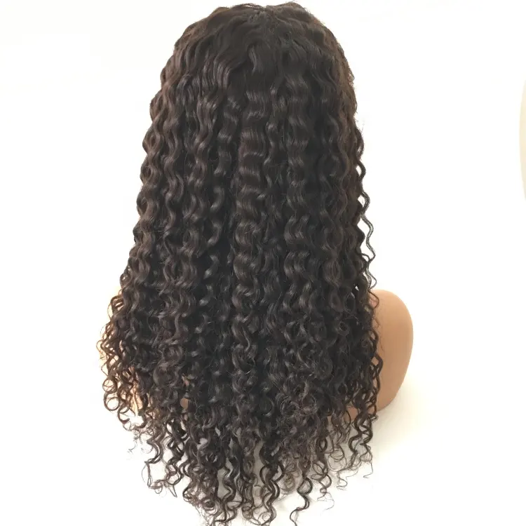 Brazilian virgin human hair thick Glueless full lace wig for black woman
