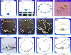 Ajustable Placa Negro Pistola de Oro Hamsa Pulsera Plata 925 Cubic Zircon pavimentan turca Mano de Hamsa del ojo malvado Pulsera - Product Image 4