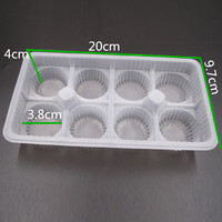 Plateau à chocolat PS Mochi personnalisé, 6 trous, conteneur de stockage de pâtisserie, plateaux d'insertion à clapet, boîte à Dessert en plastique transparent