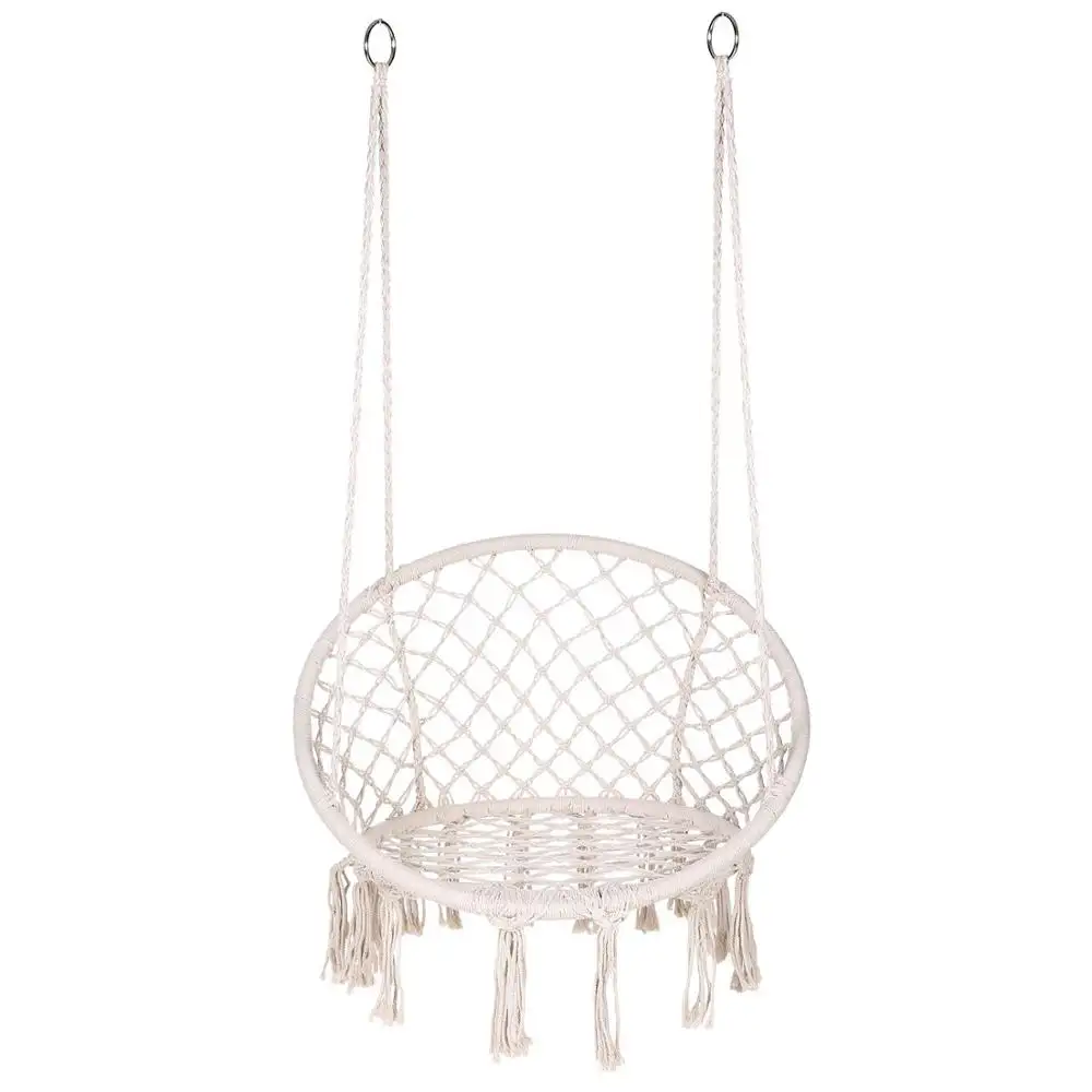 Hangmat Stoel Macrame Swing, gebreide Opknoping Katoenen Touw Schommel Stoel Voor Indoor/Outdoor Home Patio Dek Yard Garden Lezen