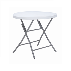 DIA 80CM <span class=keywords><strong>giardino</strong></span> <span class=keywords><strong>bianco</strong></span> alto <span class=keywords><strong>tavolo</strong></span> <span class=keywords><strong>da</strong></span> BAR rotondo pieghevole in plastica per esterni <span class=keywords><strong>e</strong></span> sedia pieghevole - Product Image 2