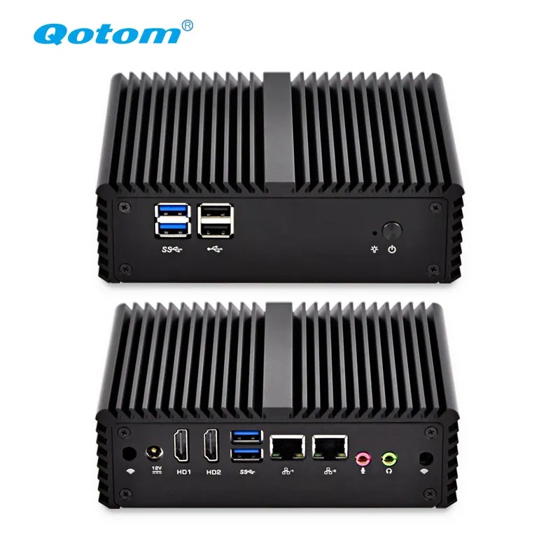 Qotom Mini PC Q450S Core HD4400 X86 2 HD Salida de video Dual Nic Mejor Mini computadora