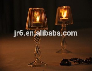 Pío de vidrio de la lámpara titular de la vela, cristal candestick, - Product Image 2