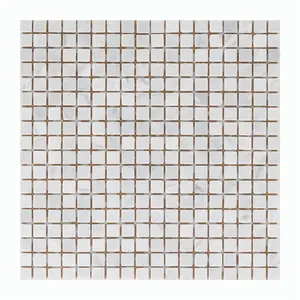 2019美しいVolakas白い正方形の大理石の超薄型モザイクタイル