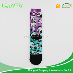 Personnalisé tie dye tube de bande dessinée <span class=keywords><strong>panda</strong></span> coton crew socks - Product Image 6