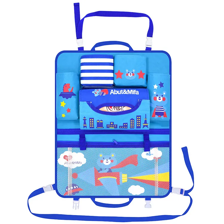 Hàn quốc phong cách phim hoạt hình pattern car seat trở lại giữ tế bào lưu trữ treo organizer túi cho bé kid child