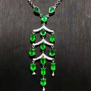 afghan jewelry 18k gold South Africa real diamond natural emerald necklace for women from Colombia luxury fashionable necklace