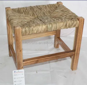 Vintage Wooden Dining Chairs With Straw Seat