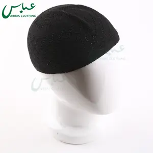 C068 Özel Siyah Stok Kahve Renk Iplik Suudi Şapka Müslüman Dua Kap
