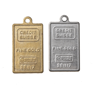 Venta al por mayor de moda último diseño rectángulo de crédito <span class=keywords><strong>suisse</strong></span> colgante chapado en oro de plata Elizabeth II encantos de moneda colgante - Product Image 2