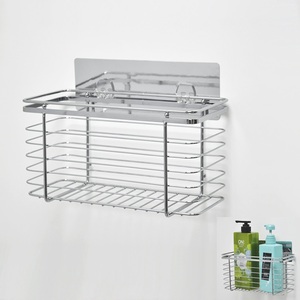 Support de rangement mural pour salle de bain avec porte-savon et 2 crochets en autocollants réutilisables - Product Image 4