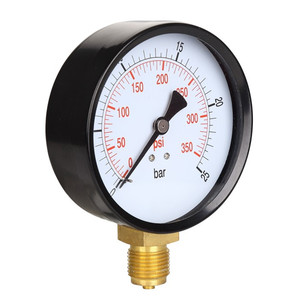 Hoge kwaliteit 40mm 50mm 60mm 100mm black iron case <span class=keywords><strong>brass</strong></span> <span class=keywords><strong>connection</strong></span> 0-25bar droog radiale manometer - Product Image 2