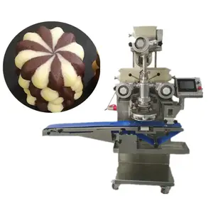 Double filling cookies forming machine/ double color chocolate filled cookies encrusting machine