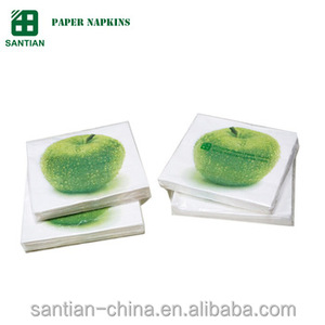 Santian Healthy Materials Servilletas de papel impresas sin aroma de 3 capas Servilletas de cóctel plegables coloridas en estilo de paquete - Product Image 2