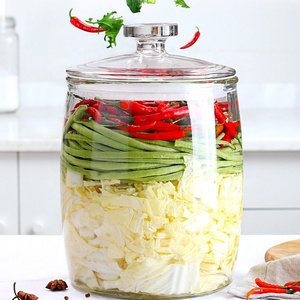 7L big volume glass food storage canister glass dispenser jar bottle with handle glass sealed lid