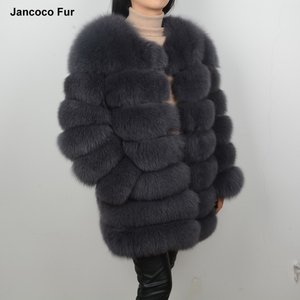 <span class=keywords><strong>Manteau</strong></span> de fourrure véritable de renard, épais et <span class=keywords><strong>chaud</strong></span>, veste d'hiver pour femmes à 7 rangées, mode féminine vêtements d'extérieur, nouvelle collection - Product Image 4