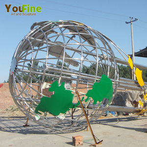 Carte du monde <span class=keywords><strong>En</strong></span> Acier Inoxydable <span class=keywords><strong>Globe</strong></span> Sculpture - Product Image 3