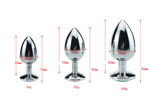 3 boyutları paketi Anal Plug alaşım Anal dilatör popo fiş seks oyuncak - Product Image 6