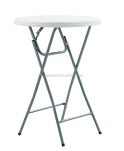 80cm Wholesale Outdoor Round Plastic <strong>Foldable</strong> Cocktail Coffee bar <strong>Table</strong> <strong>with</strong> High <strong>Legs</strong> for Party Wedding - Product Image 1