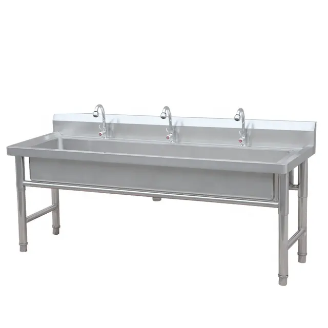 Mutfak lavabo Backsplash ile ticari paslanmaz çelik endüstriyel restoran yıkama çift kase