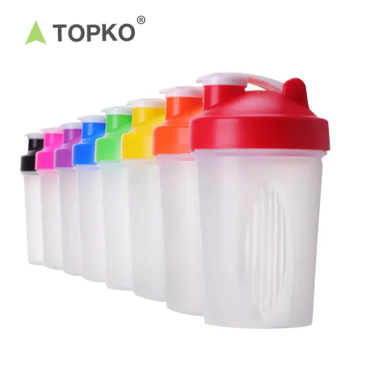 Kunden spezifische 400ml Kunststoff-Protein-Shaker-Flasche mit Edelstahl-Misch kugel