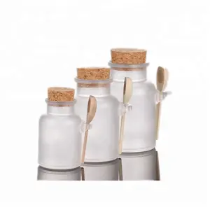 100g 200g 300g 500g plastic ABS empty matte frosted bath salt bottle / storage jar / round pot with cork and spoon