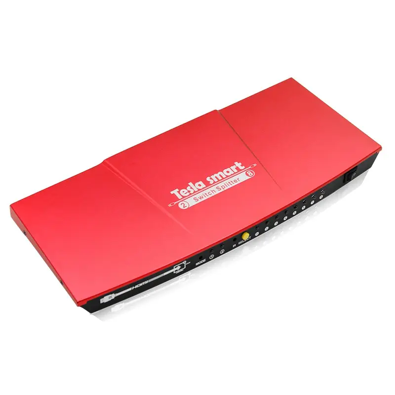New design hot sale HDMI 4k 2x8 switch splitter with audio out