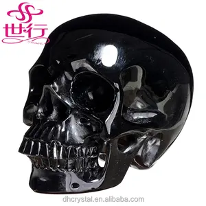 Crâne en cristal obsidienne, accessoire de décoration, sculpté à la main, polissage, vente en gros,
