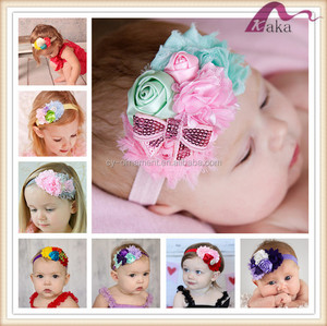 2017 Bébé doux bande de cheveux infantile enfants pneu Vintage Style Coiffe tête fleur Filles cheveux accessoires coton tissu - Product Image 1