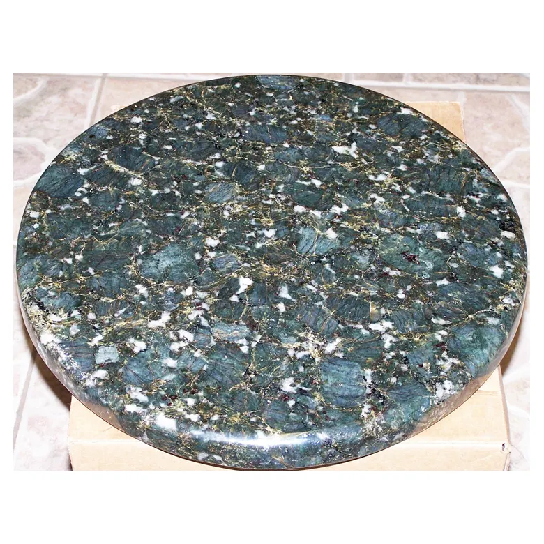 Schöne brasilia nische Schmetterling Verde grün Granit Tischplatten vorgefertigte Größen runde Granit Tischplatte